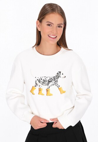 Sweat-shirt MYMO en blanc : devant