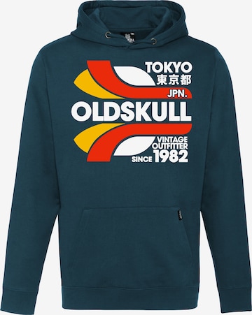 Oldskull Sweatshirt 'Retro Tokyopolis' in Groen: voorkant
