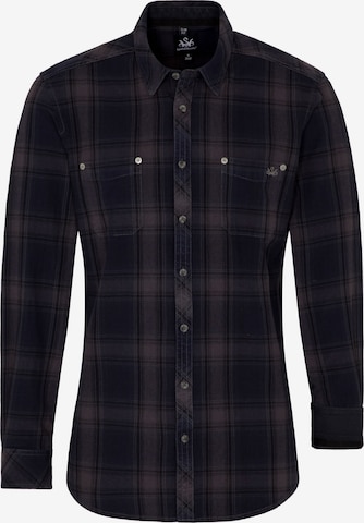 Coupe slim Chemise folklorique 'Fetan' SPIETH & WENSKY en bleu : devant