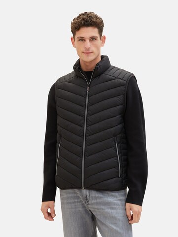 Gilet TOM TAILOR en noir : devant