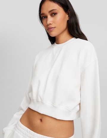 Sweat-shirt Bershka en blanc