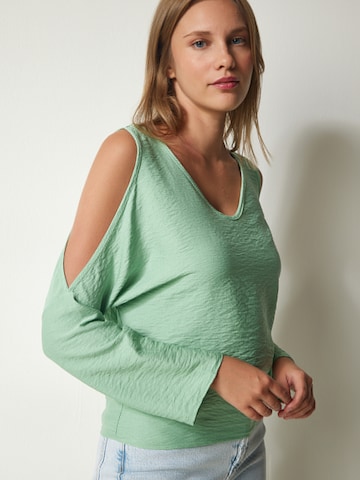 Happiness İstanbul Blouse in Groen: voorkant