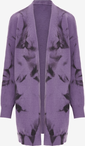 NAEMI Knit Cardigan in Purple: front
