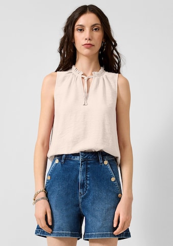 QS Bluse in Beige: Vorderseite
