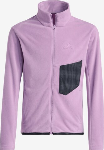 ADIDAS TERREX Athletic fleece jacket 'Kids Multi Full-Zip' in Purple: front