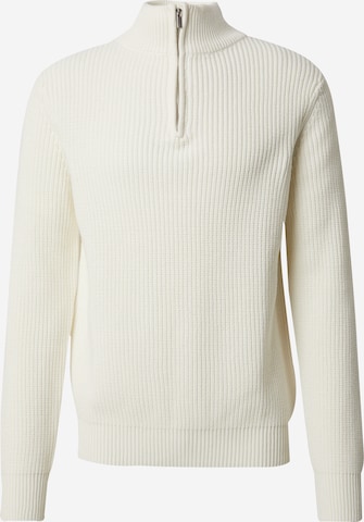 DAN FOX APPAREL Свитер 'Leart' в Белый: спереди