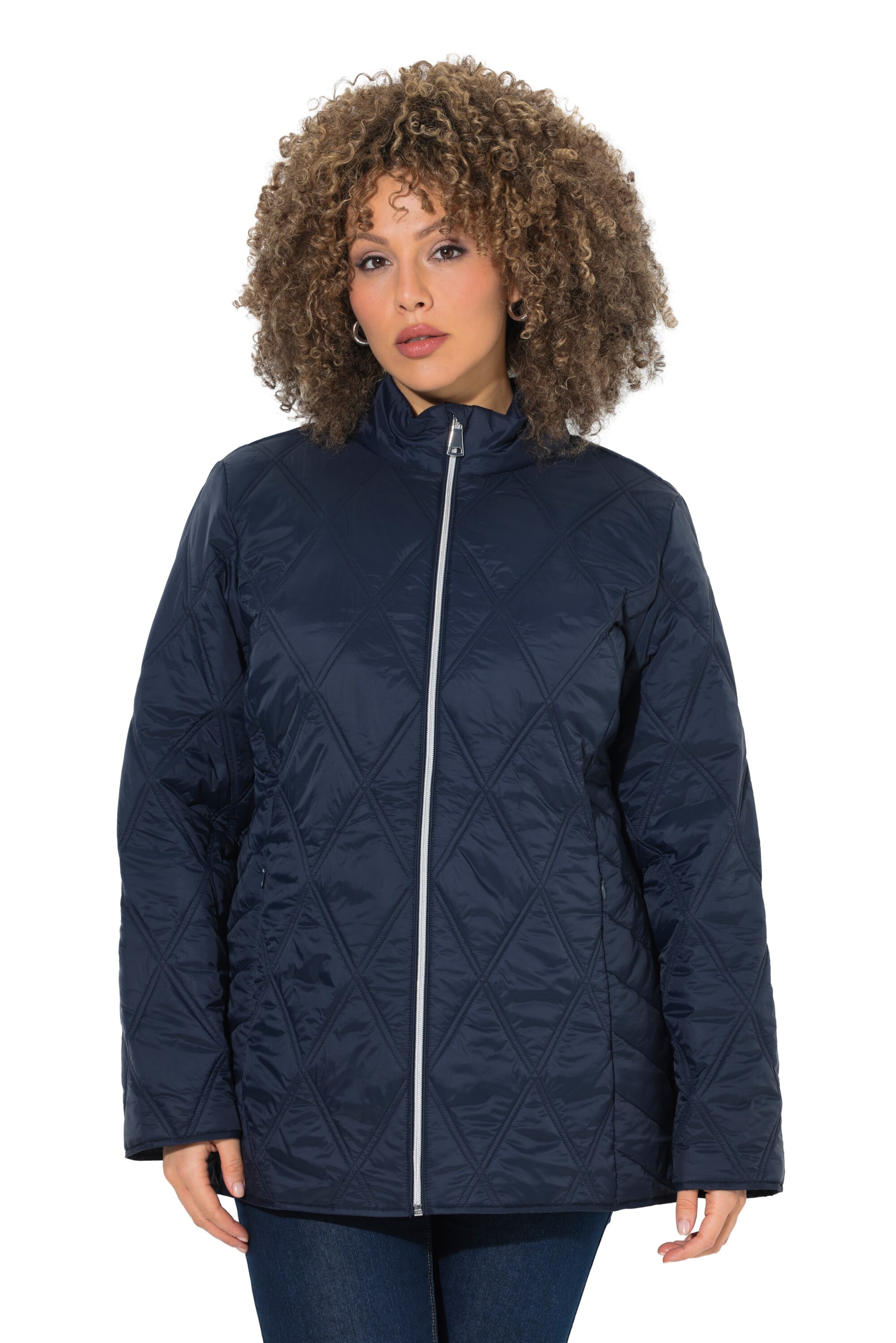 Ulla Popken Tussenjas in Blauw: voorkant