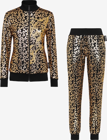 Plein Sport - Chándal 'Leopard' en oro: frente