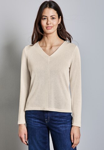 STREET ONE Strick-Look Shirt in Beige: Vorderseite