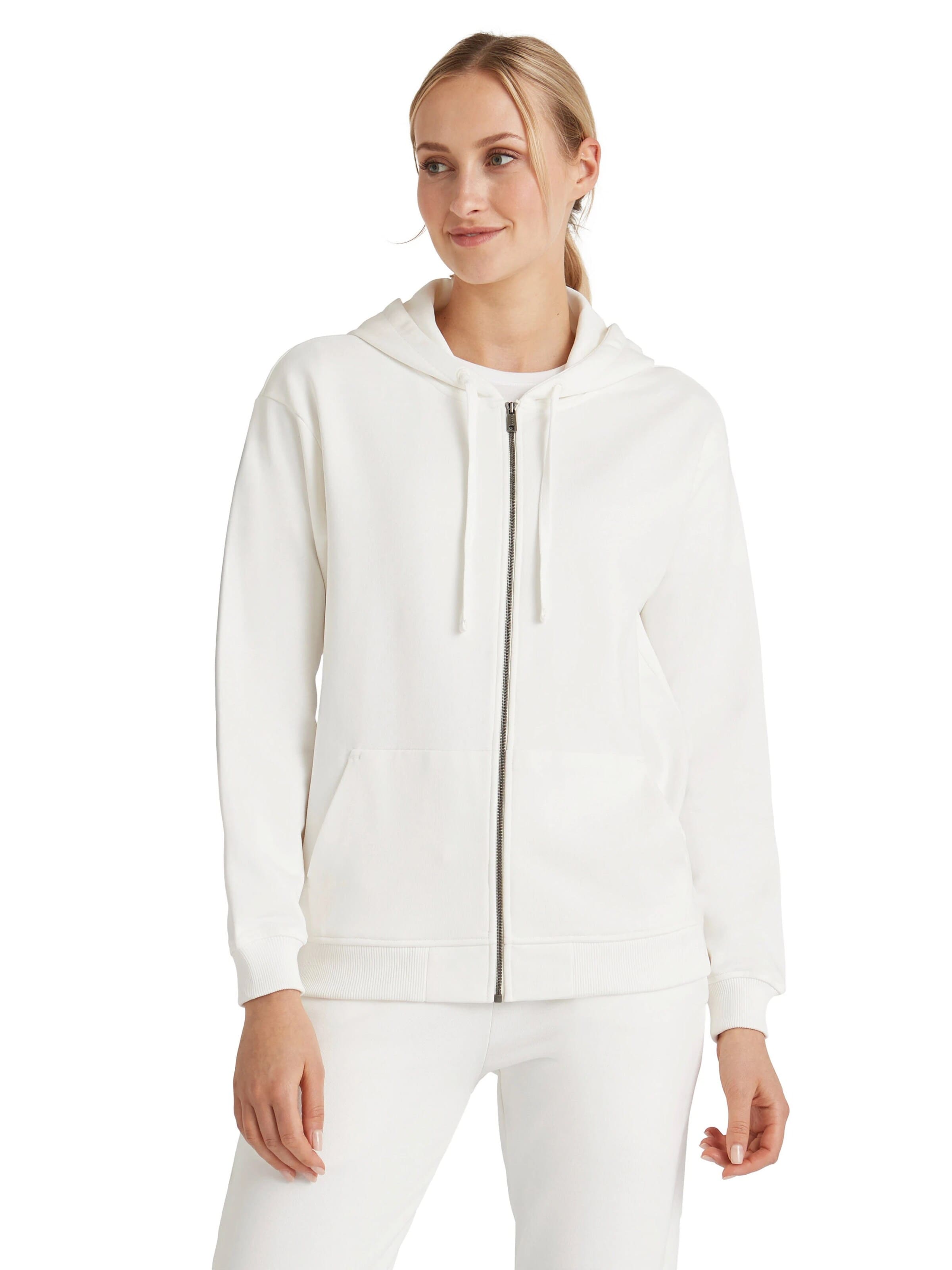 FALKE Sweatjacke 'Sweat'‌‌‌‌‌ in Weiß: Vorderseite