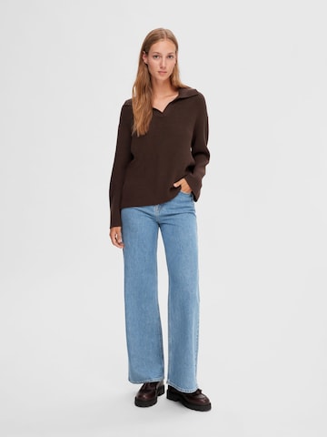 SELECTED FEMME Wide leg Jeans in Blauw