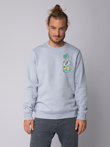 Watapparel Sweatshirt 'Holiday in a bottle' in Blue: front