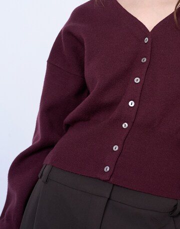 TOPSHOP Knit Cardigan in Red