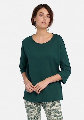 Green Cotton Shirt in Green: front