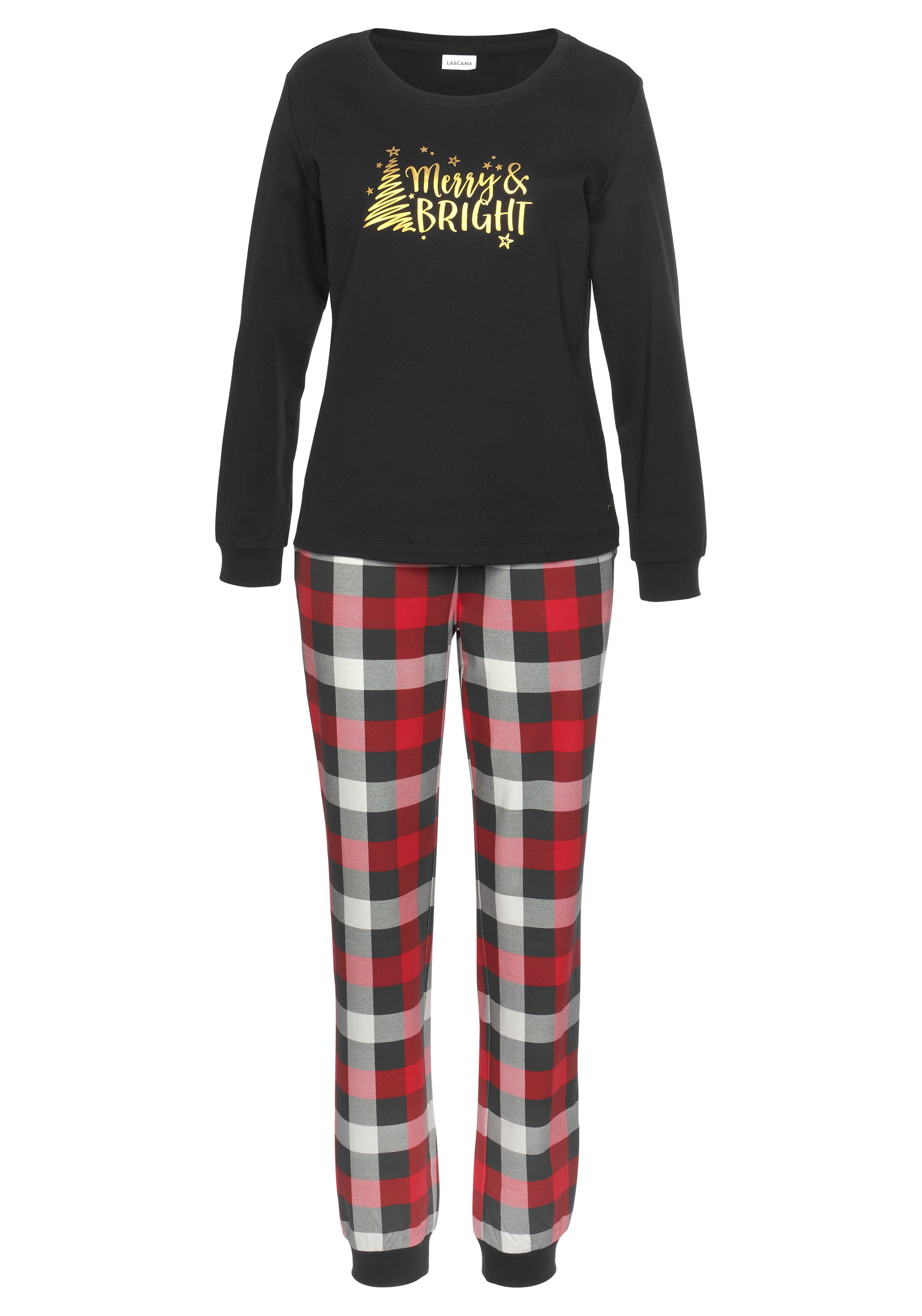 LASCANA Пижама в черно: отпред