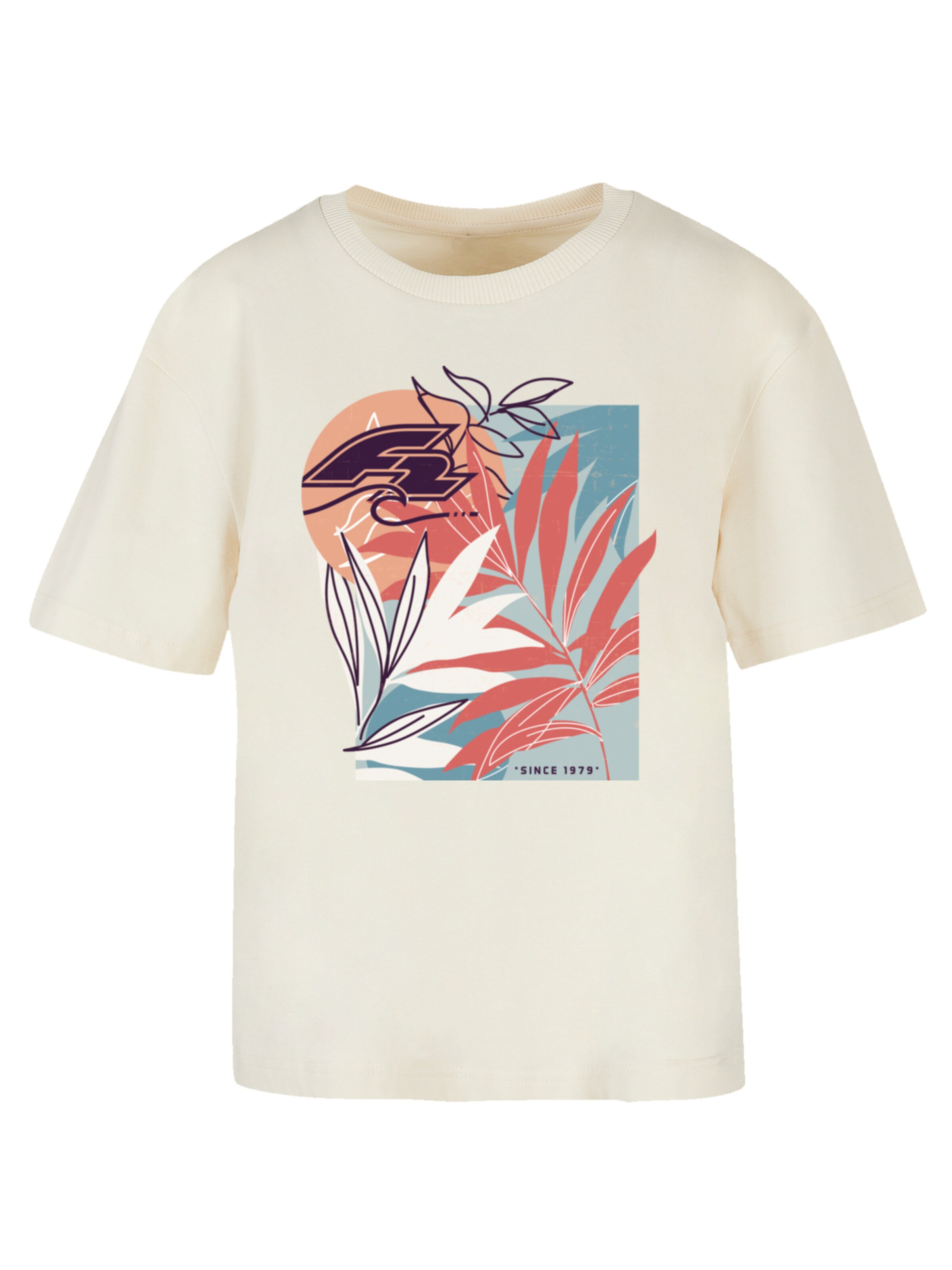 F2 T-Shirt 'Beach Vibes Sommer Style' in Beige: Vorderseite