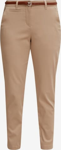 Coupe slim Pantalon chino COMMA en beige : devant