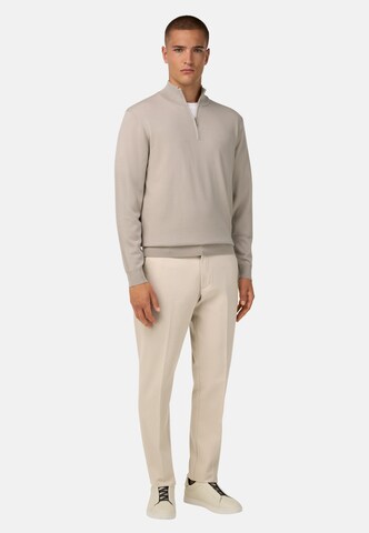 Boggi Milano Slim fit Trousers with creases in Brown