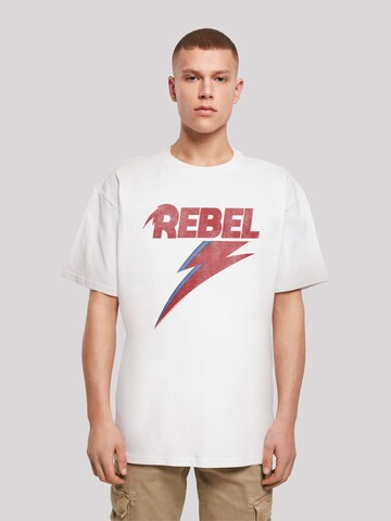 T-Shirt 'Distressed Rebel' F4NT4STIC en blanc : devant