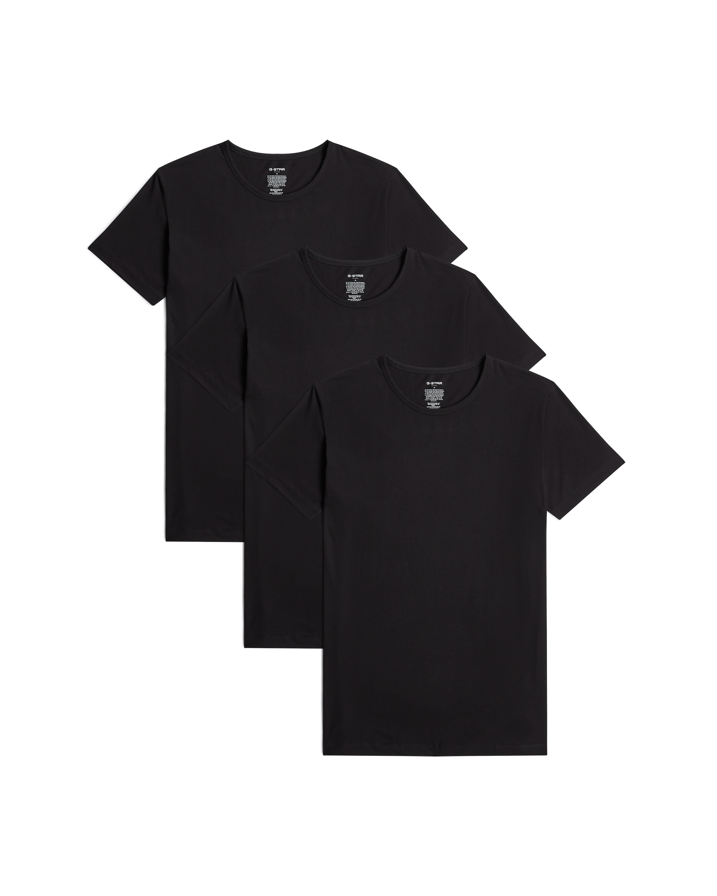 G-STAR Shirt 'T-Shirt Crew 3-Pack' in Black: front
