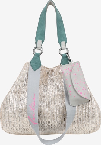 Fritzi aus Preußen Shopper 'Izzy Medium Limited Painted Straw' in Silver: front