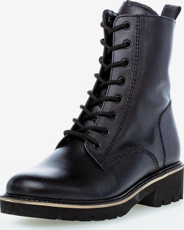 GABOR Lace-Up Ankle Boots in Black: front