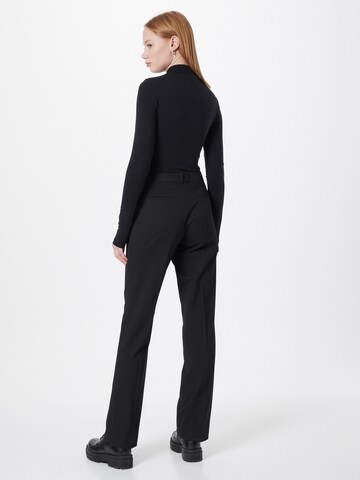 MORE & MORE Regular Trousers with creases 'Hanna' in Black