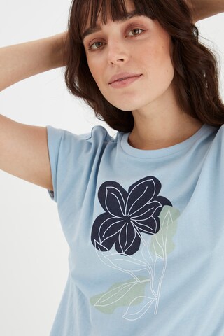 Fransa Shirt mit floralem Print in Blau
