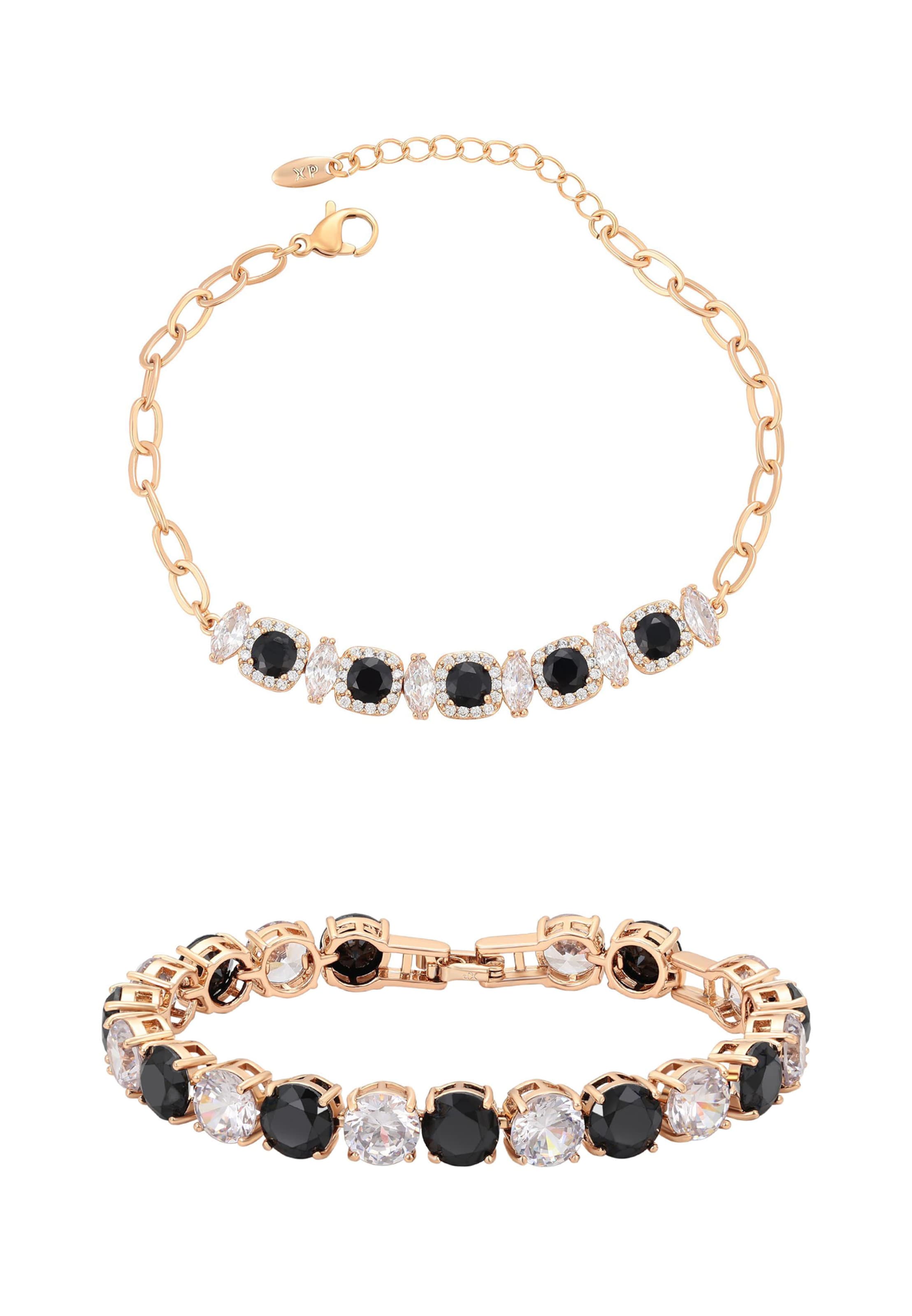 faina Pulseira em ouro / preto / transparente, Vista do artigo