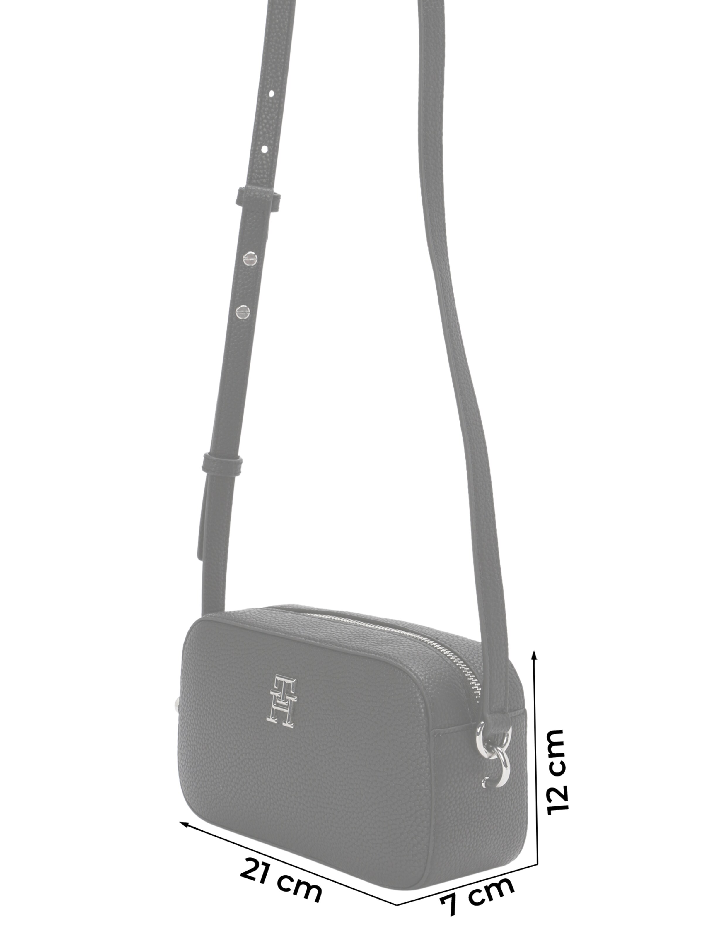 TOMMY HILFIGER Axelremsväska 'Emblem' i svart