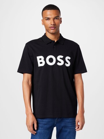 Tricou de la BOSS Orange pe negru: față