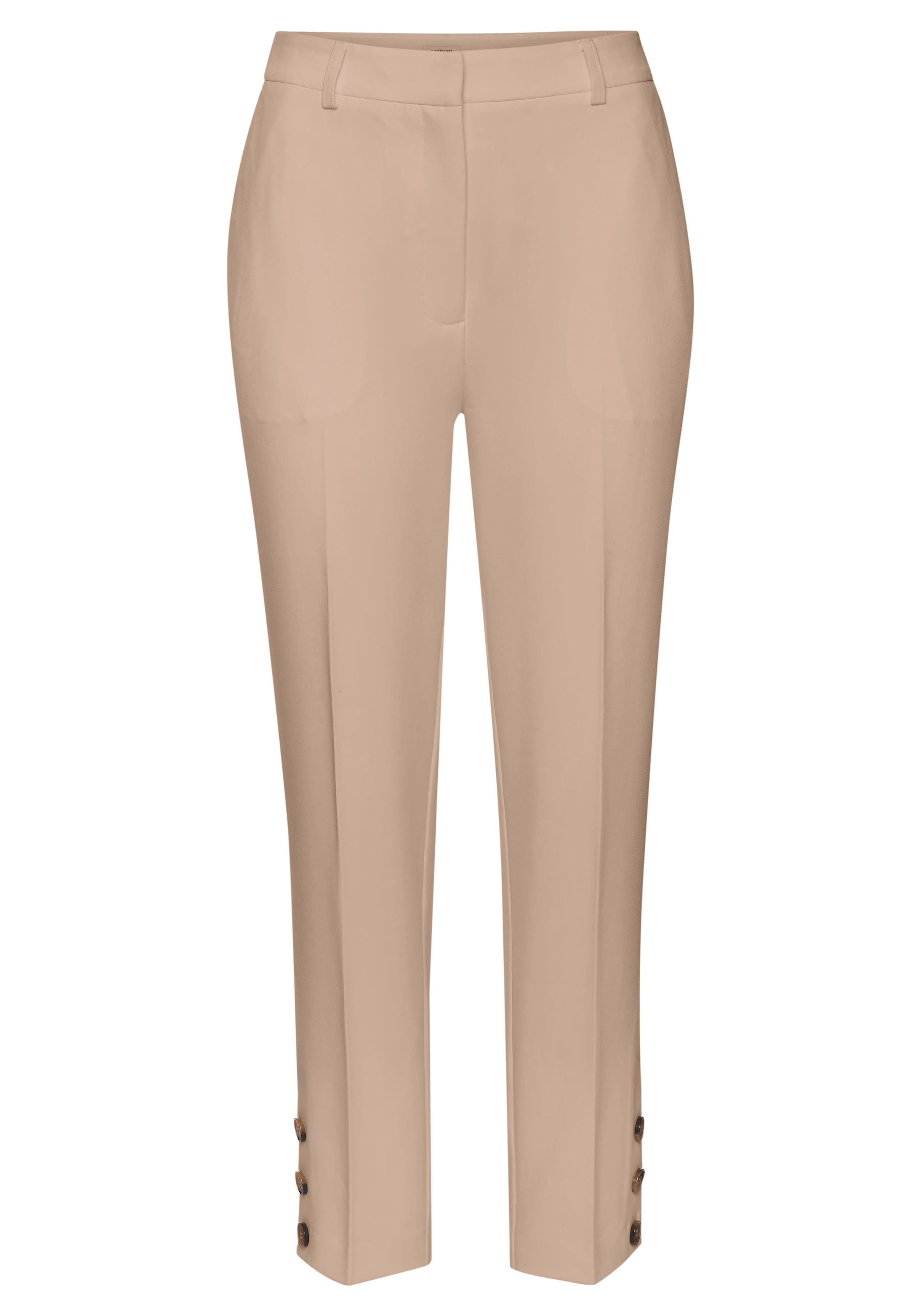 LASCANA - Slimfit Pantalón de pinzas en beige: frente