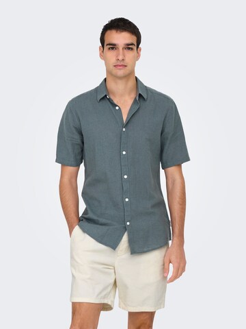 Only & Sons Slim Fit Hemd 'ONSCaiden' in Blau: Vorderseite