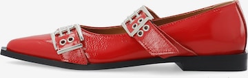 Bianco Ballerinasko med rem 'Victoria' i rød: forside