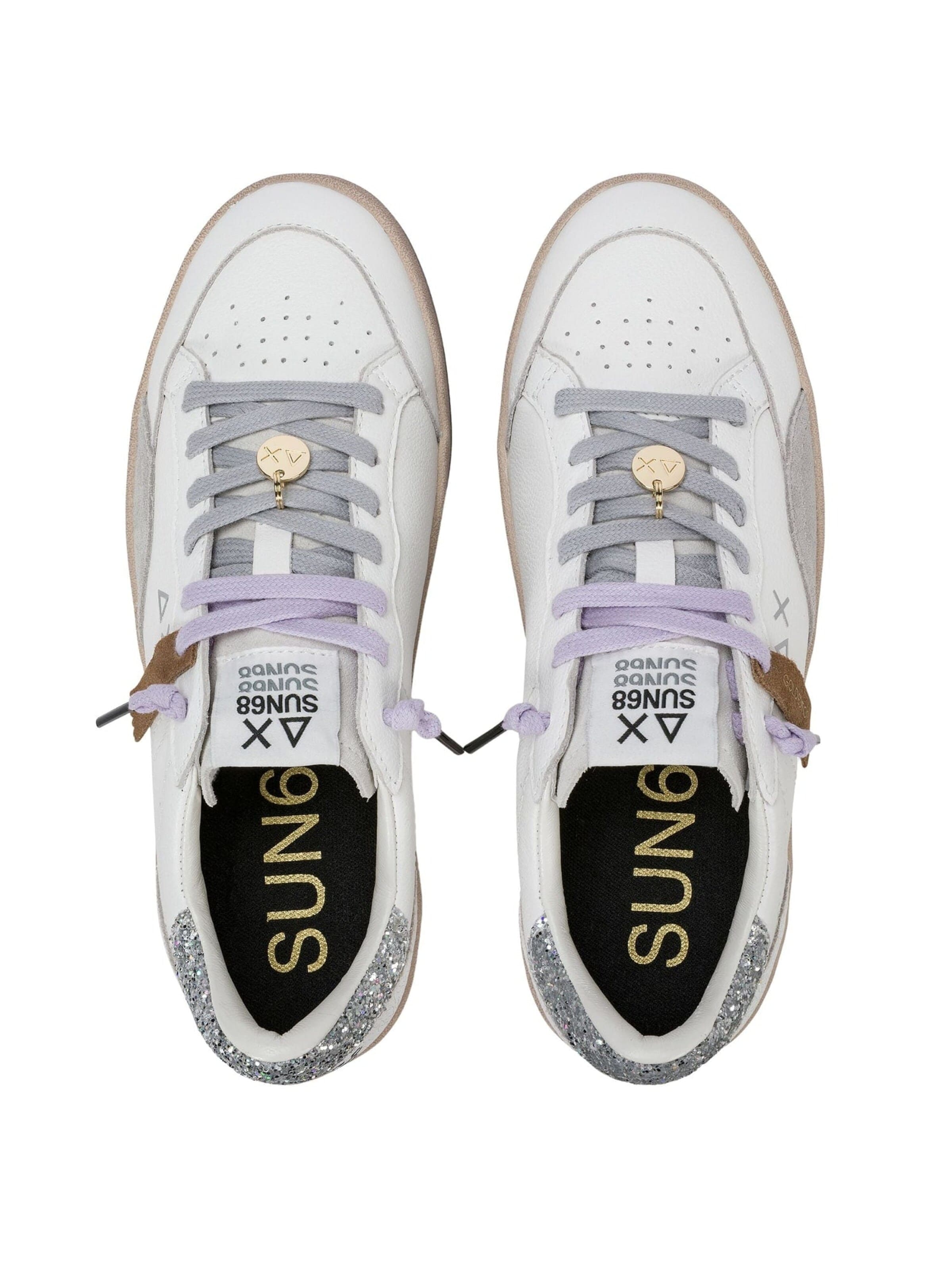 SUN68 Låg sneaker 'Urban Street leather sneakers with charm' i vit