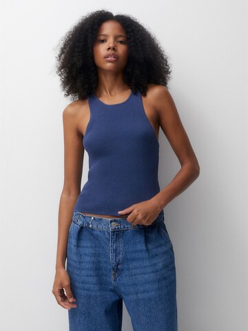 Pull&Bear Gebreide top in Blauw: voorkant