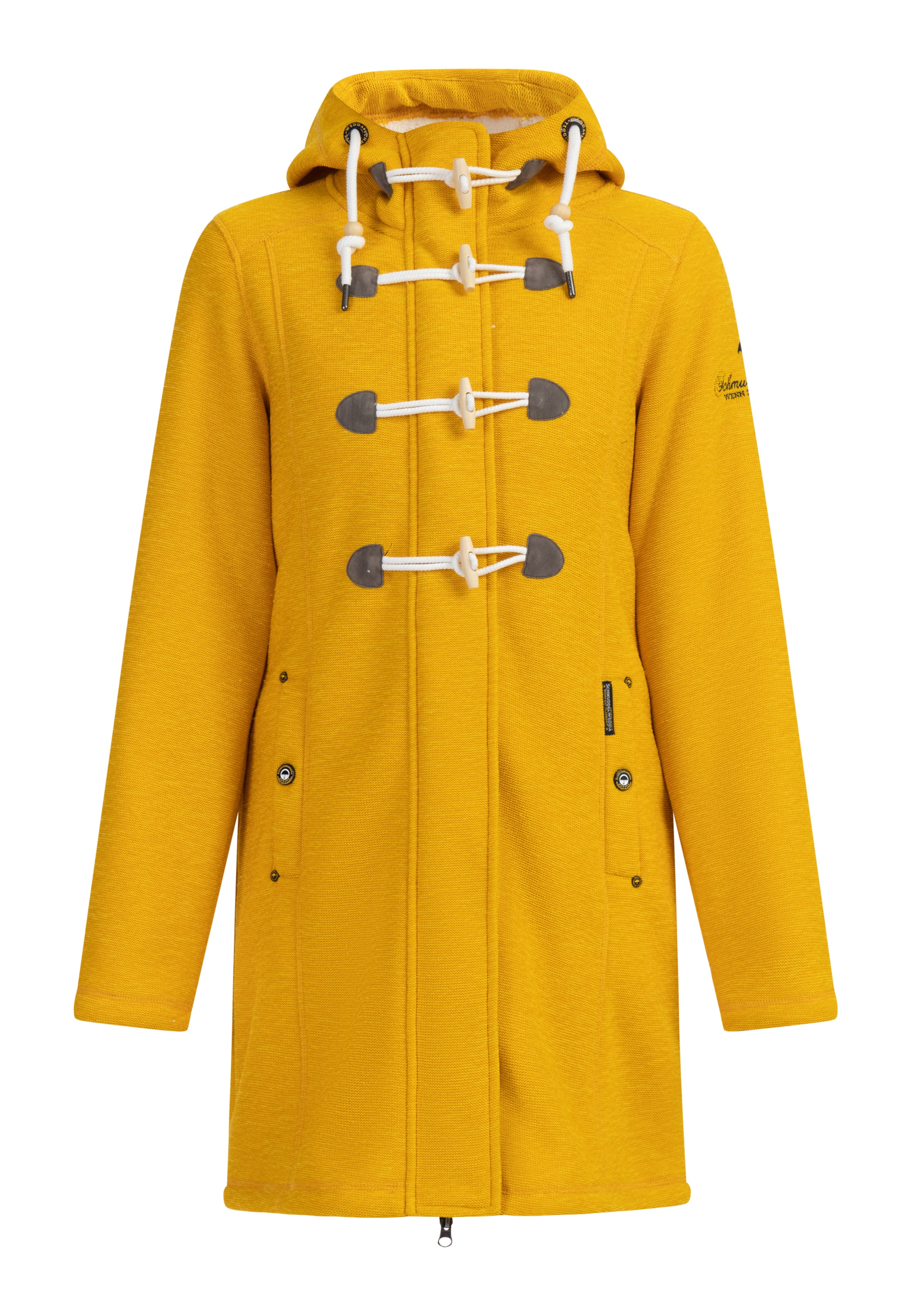 Schmuddelwedda Fleecetakki 'Penninsula' värissä keltainen: etupuoli