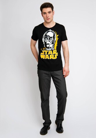 LOGOSHIRT Shirt 'C-3PO' in Black