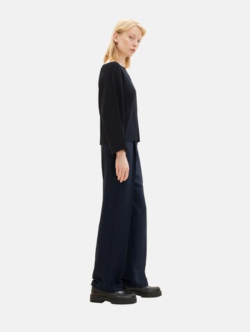 TOM TAILOR Loose fit Trousers with creases in Blue