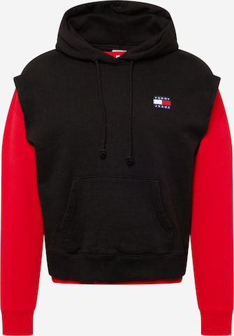 Tommy Jeans Sweatshirt & Zip-Up Hoodie in Black: front