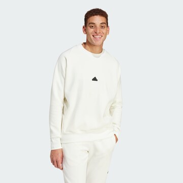 ADIDAS SPORTSWEAR Athletic Sweatshirt 'Z.N.E. Premium' in White: front