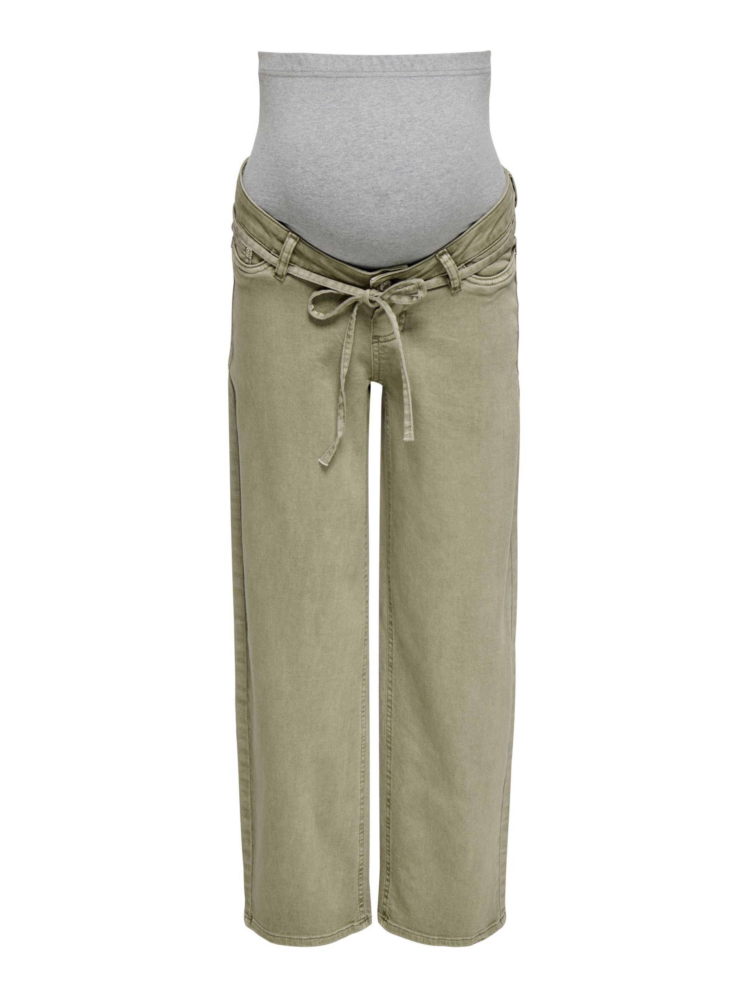 Only Maternity Wide leg Jeans 'OLMGianna' in Groen