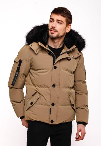 STONE HARBOUR Winter Jacket 'Halvaar' in Brown: front