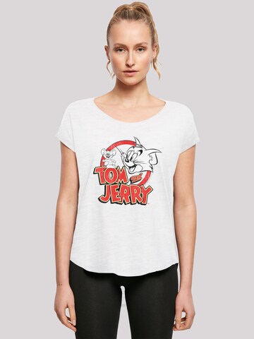 F4NT4STIC Shirt 'Tom and Jerry' in Wit: voorkant