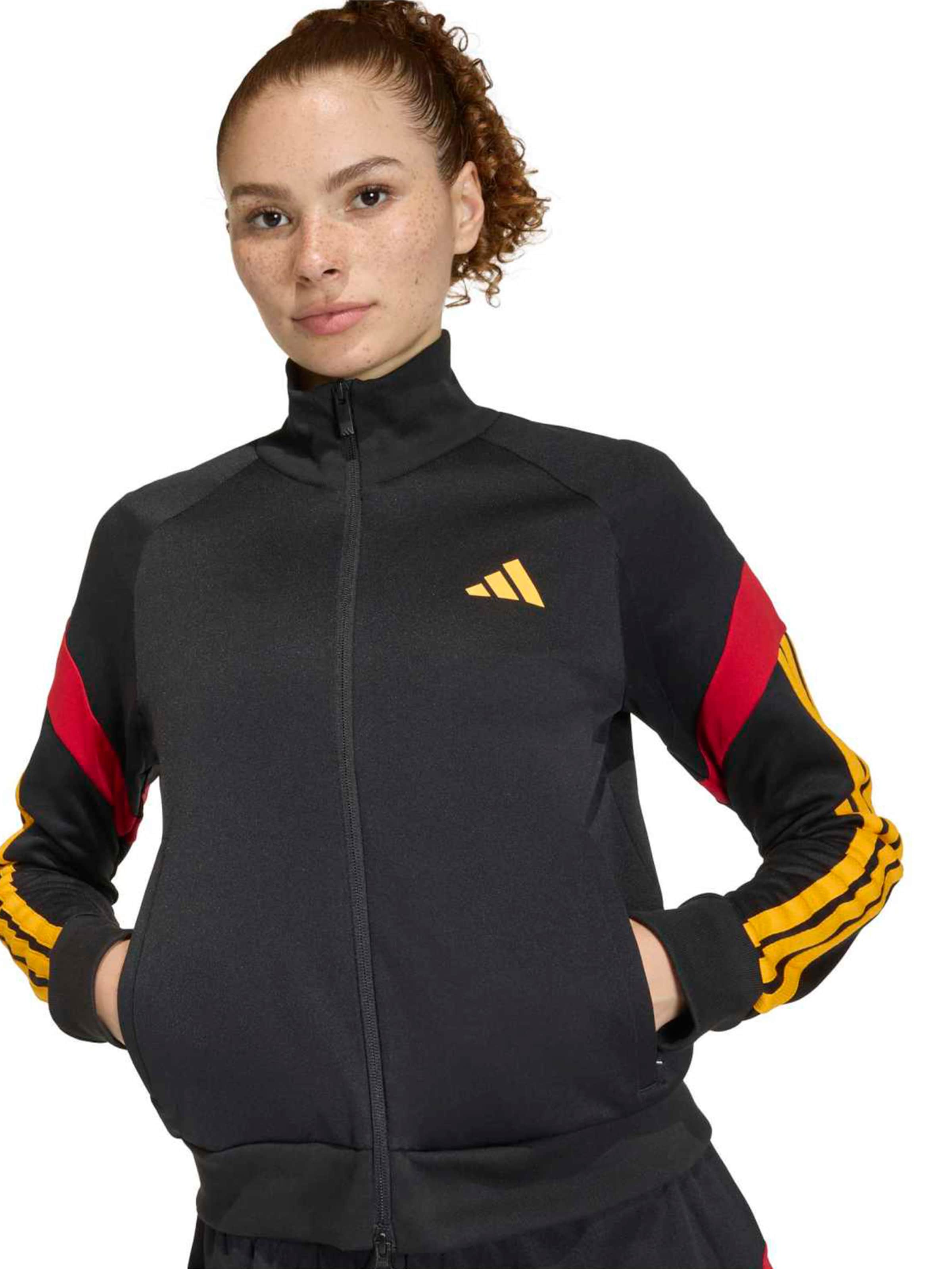 Bluză cu fermoar sport 'HER' de la ADIDAS SPORTSWEAR pe negru