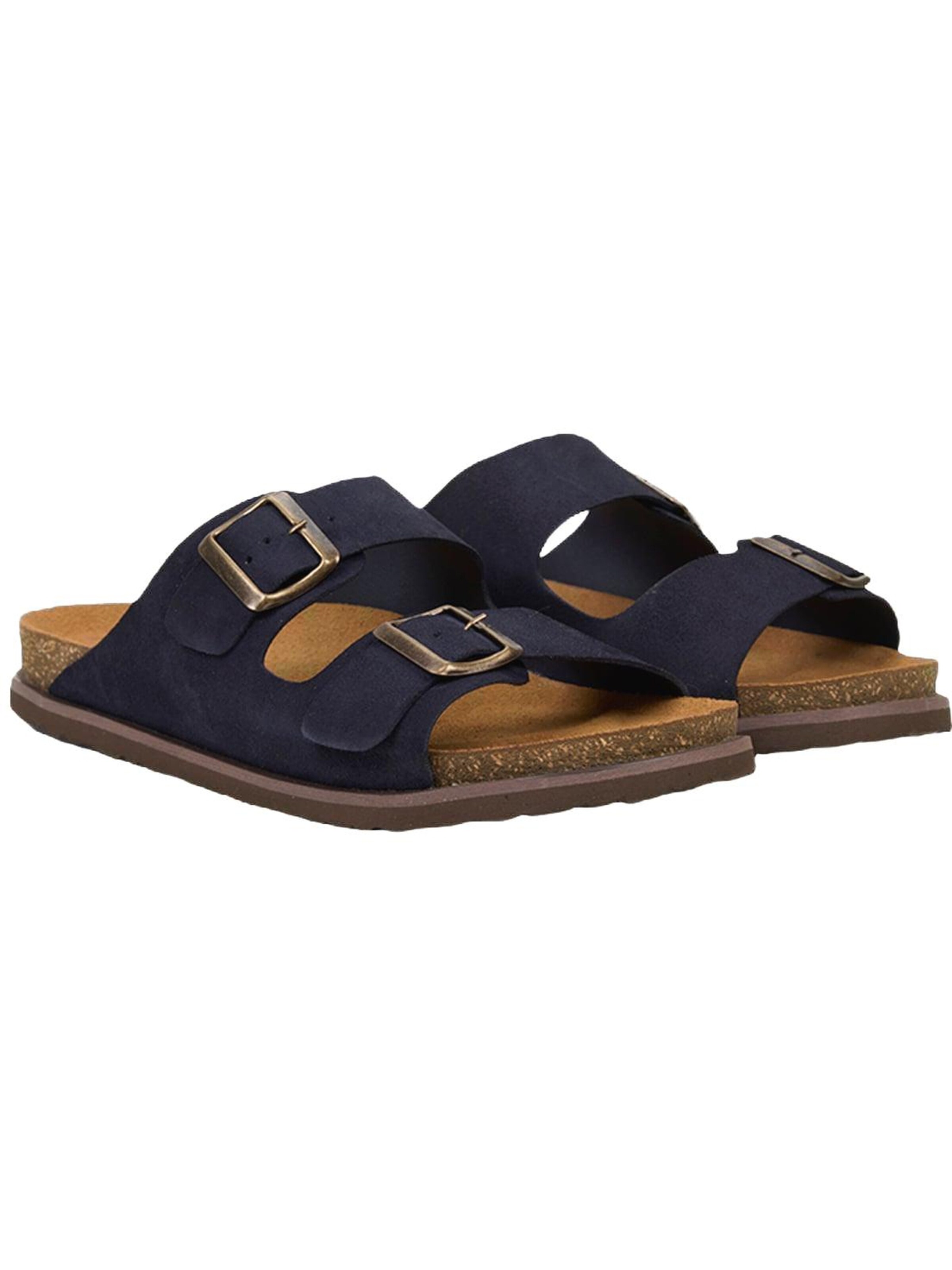 Desa Mule 'DESA Herren-Sandalen aus Wildleder mit Doppelschnalle' in Blue: front