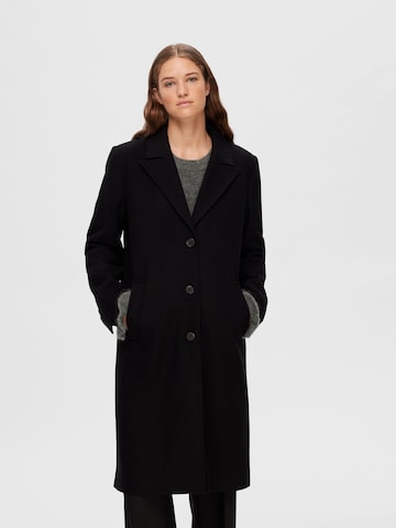 SELECTED FEMME Ανοιξιάτικο και φθινοπωρινό παλτό 'ALMA' σε μαύρο: μπροστά