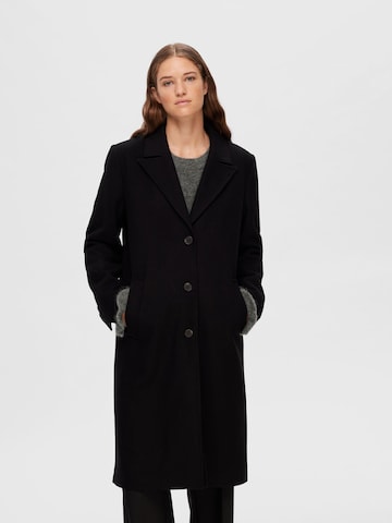 Manteau mi-saison 'ALMA' SELECTED FEMME en noir : devant