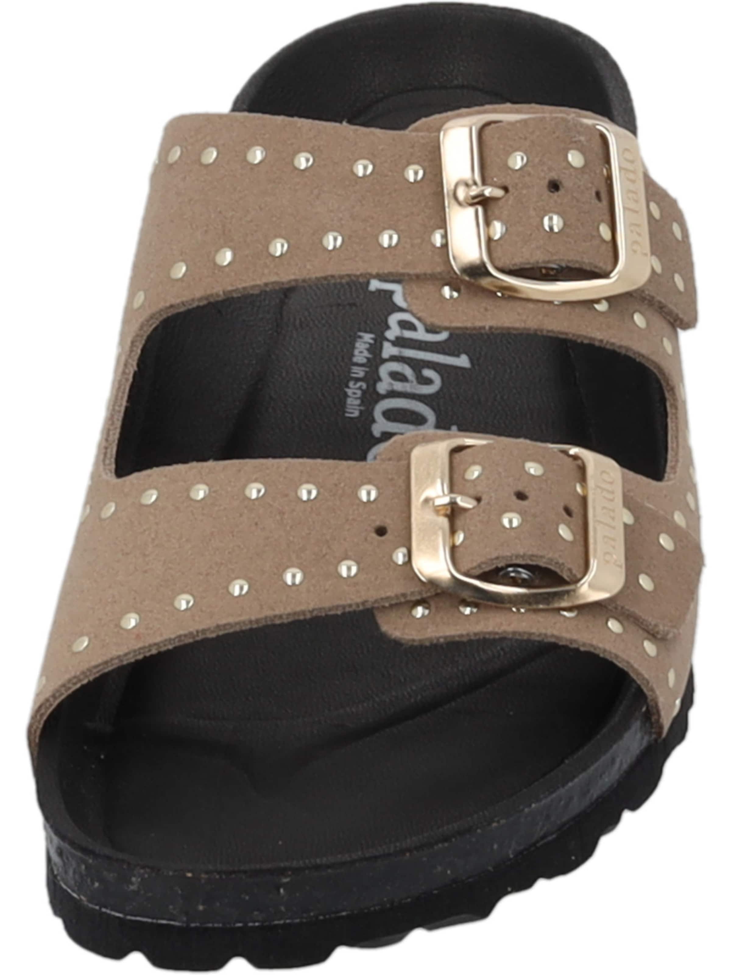 Palado Pantolette 'Palado Elaha Rivet Velours Premium Leather'‌‌‌‌‌‌ in Beige
