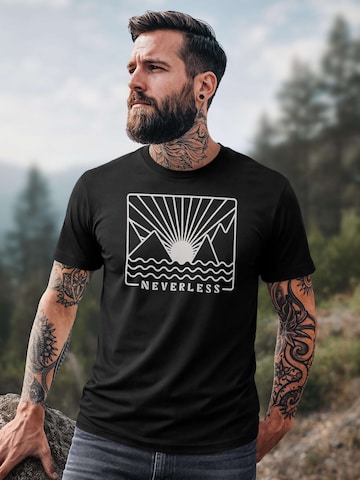 Neverless Shirt 'Sonnenuntergang' in Black
